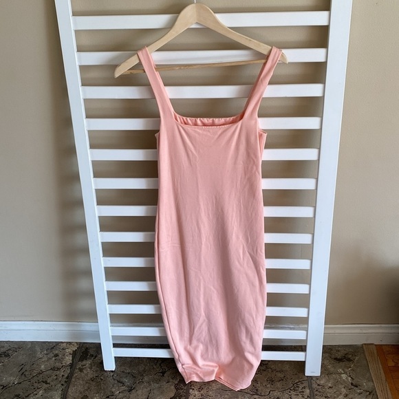 Lovers & Friends Donatella Square Neck Midi Dress In Blush Color Size Small - Picture 5 of 14